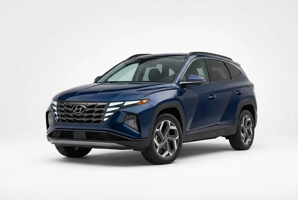 Hyundai Tucson on a white background