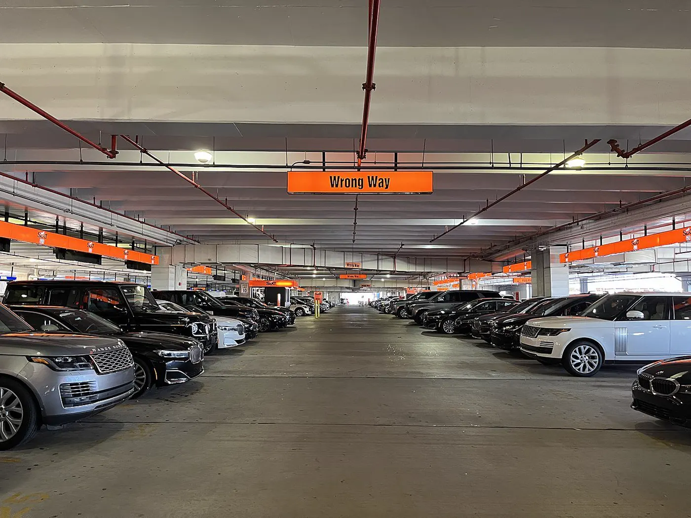 Rental cars at the Miami International Airport rental center pickup level