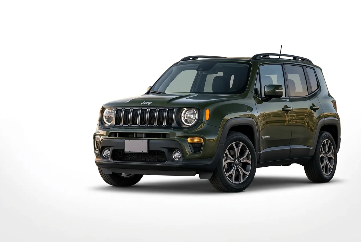 Jeep Renegade on a white background