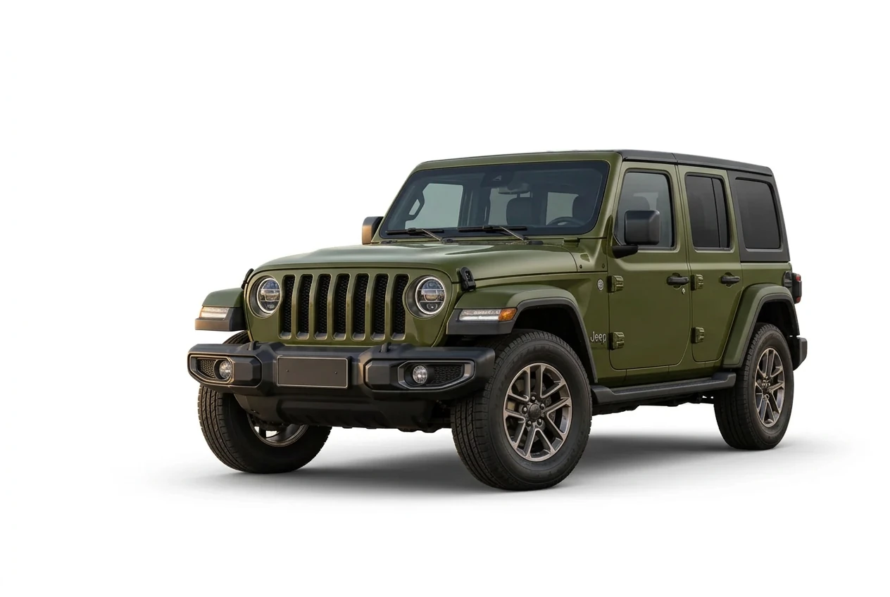 Jeep Wrangler on a white background